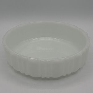 Vintage Anchor Hocking White Milk Glass Candy Bowl Trinket Dish